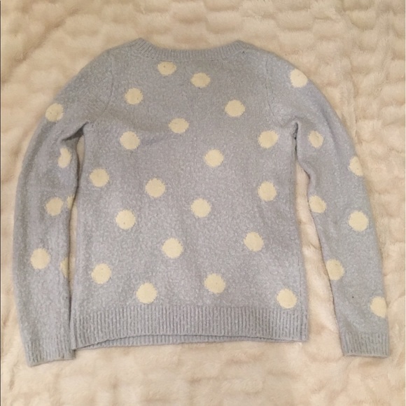 Lauren Conrad Blue & White Polka Dot Fuzzy Sweater - Picture 5 of 5
